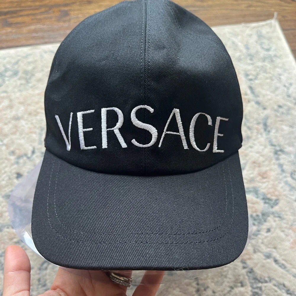 Versace | Accessories | Never Worn Versace Black Hat 6cm | Poshmark